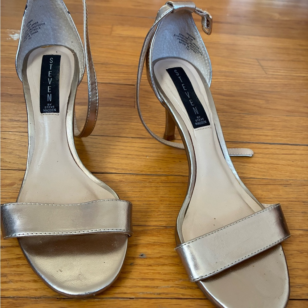 Seven7 Metallic Gold Heeled Sandals